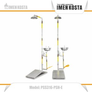 دوش و چشم شوی جفت پدال استنلس استيل (PSS316-PSH-E) کاستا