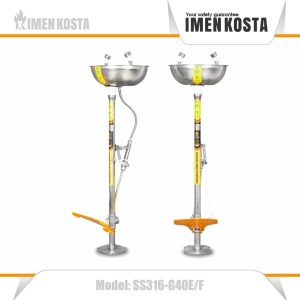 چشم شوی ایمنی پدالی پایه‌دار استنلس استیل (SS316-G40E/F)کاستا